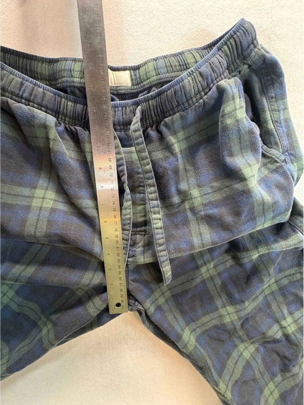 Eddie Bauer Men’s Flannel Plaid Lounge Pants Medium Blue Green Drawstring